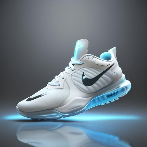 Futuristic Glass Nike Sneakers in 3D Render