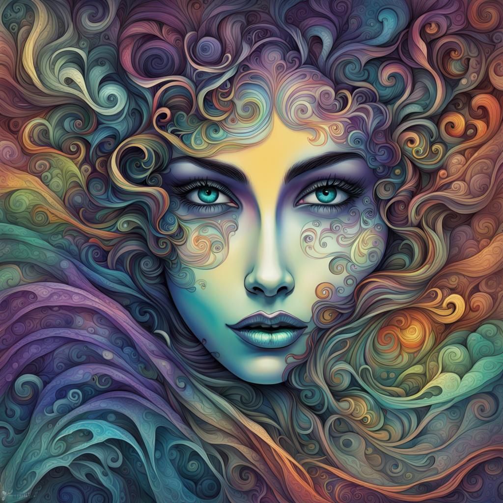 Iridescent Fantasy Woman Inspired by Tim Burton