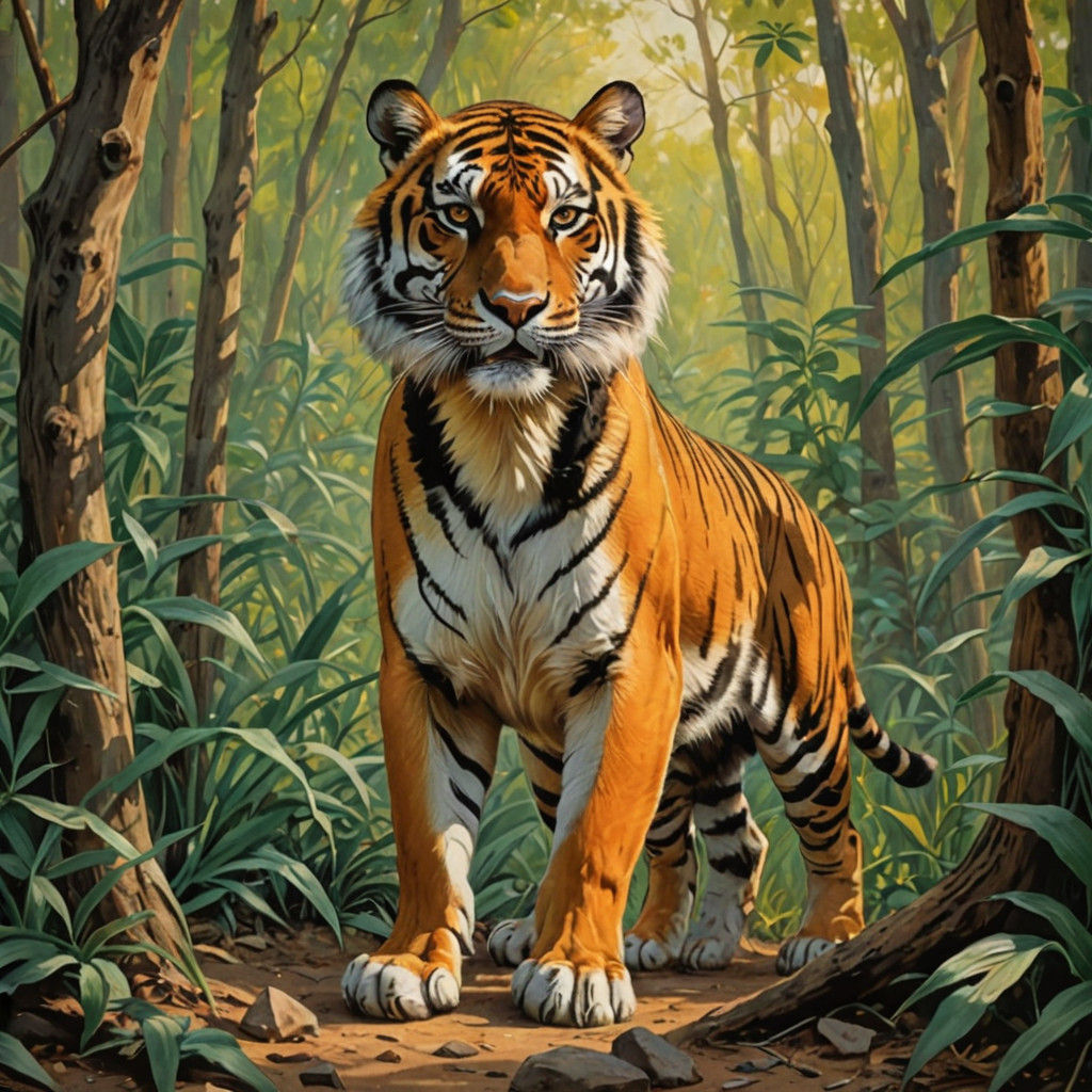 Tiger Ambush in the Savannah