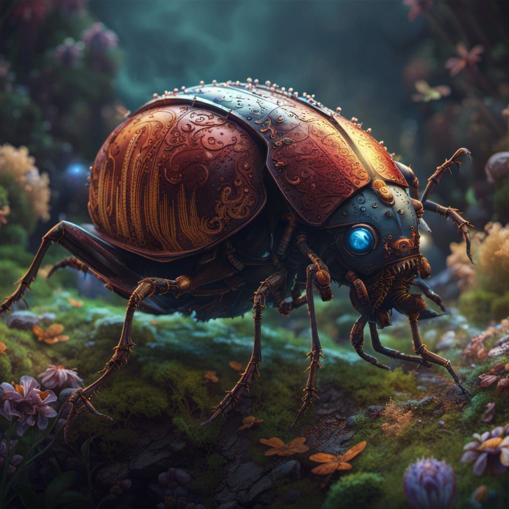 Detailed Bug in Fantasy Concept Art