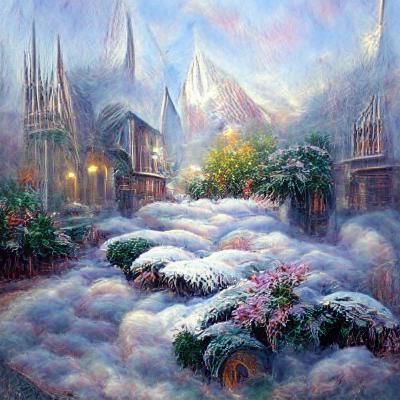 snow emerging into unnatural places