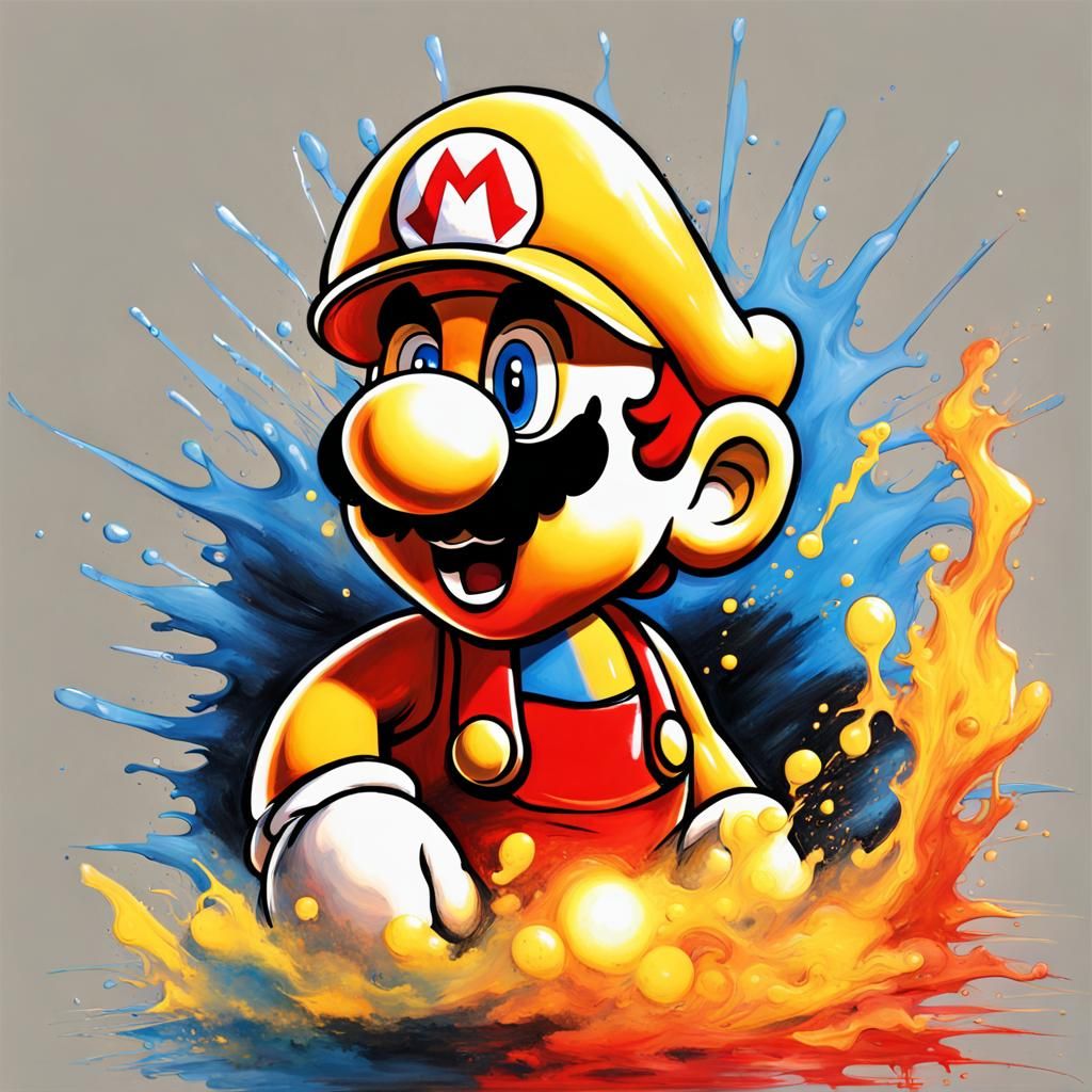 Super Mario Graffiti Art with Sunshine