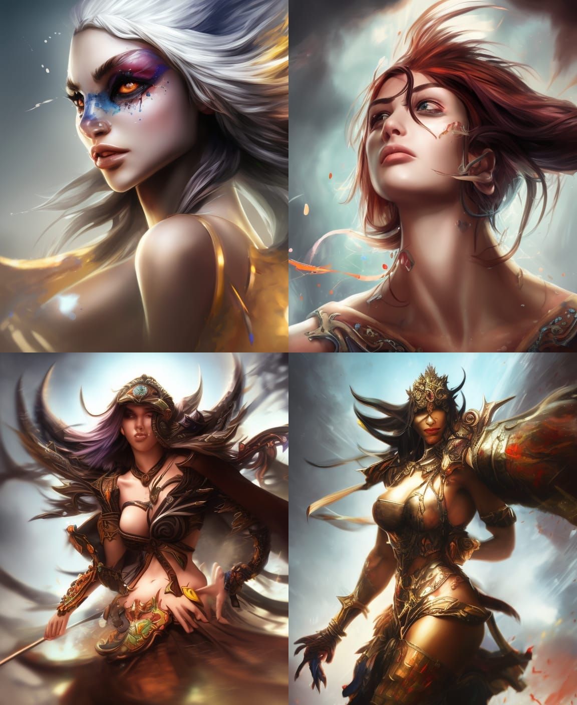 Detailed Warrior Princess Concept Art with Side Lighting