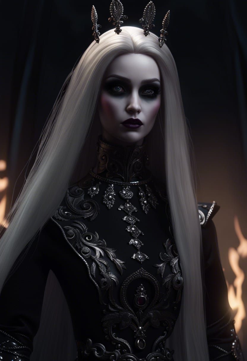 Eldritch Black Metal Barbie in 8K Resolution