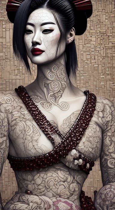 A young beautiful Japanese geisha