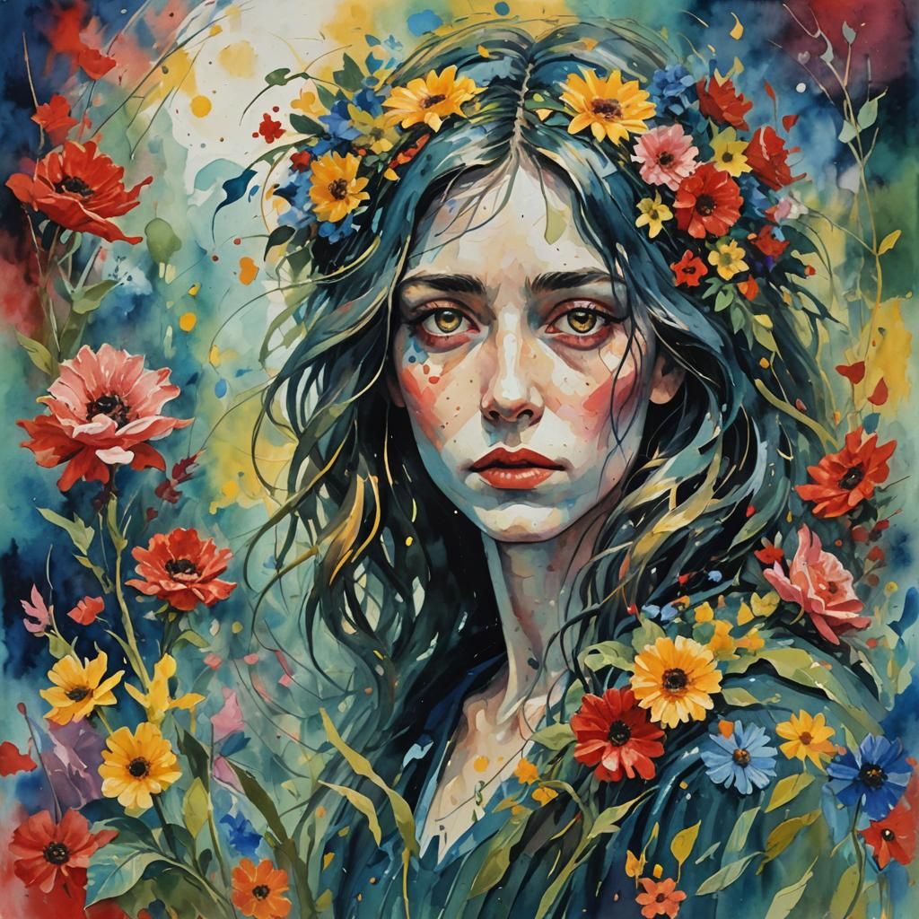 Gouache Painting: Absence of Beauty, Hope, and Love