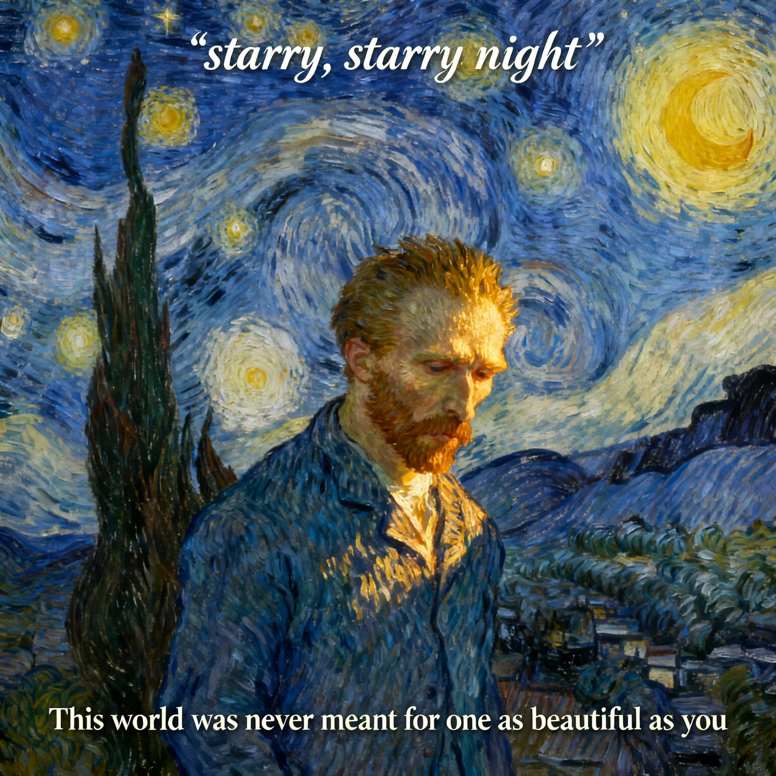 Starry Night Vincent Van Gogh Style Portrait