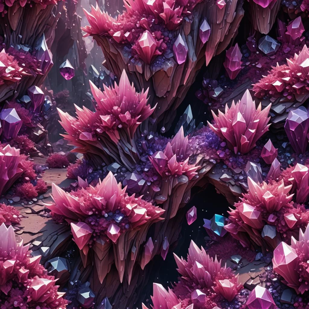 Crystals in Pink, Magenta, Mauve and Lavender
