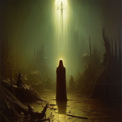 Post-Apocalyptic Tree of Life in Romantic Style