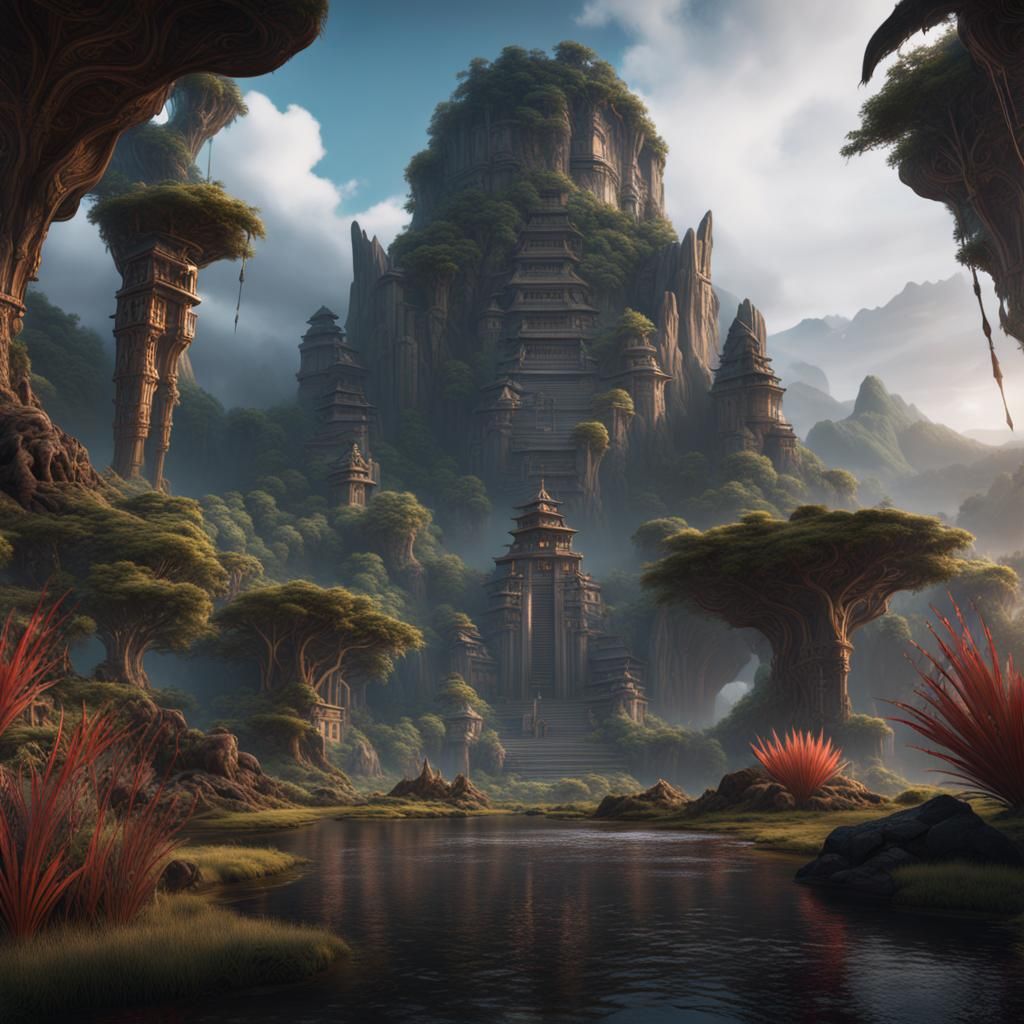 Detailed Matte Painting of Māori Figure