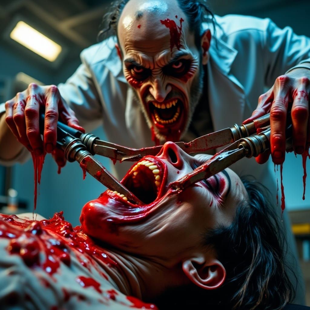 Zombie Dentist Descends Upon Bound Patient