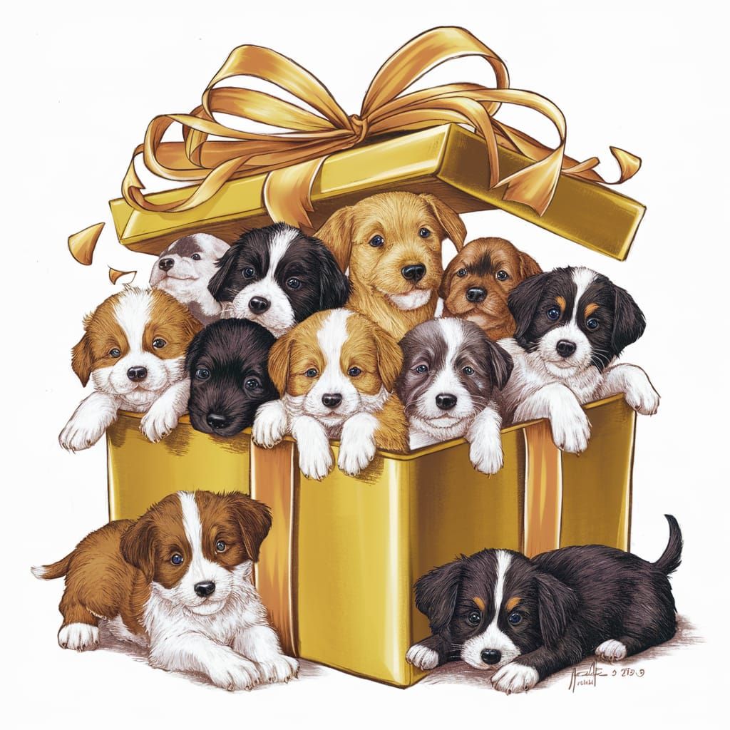 Puppy Surprise: A Box of Puppies Instead of Chocolates