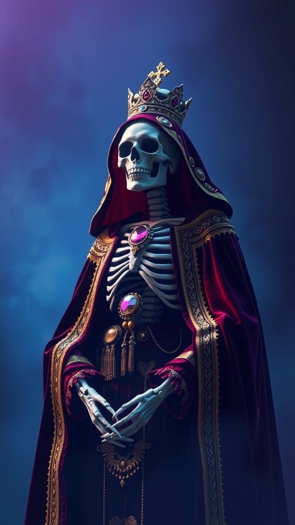 Ornate La Santa Muerte in Biomechanical Style