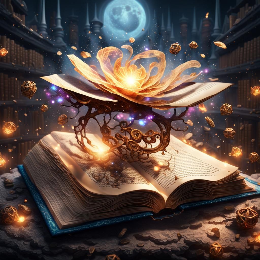 Jose rizal in the background, an open book, floating in mid-air, surrounded by ethereal plasma effects, revealing a myst...