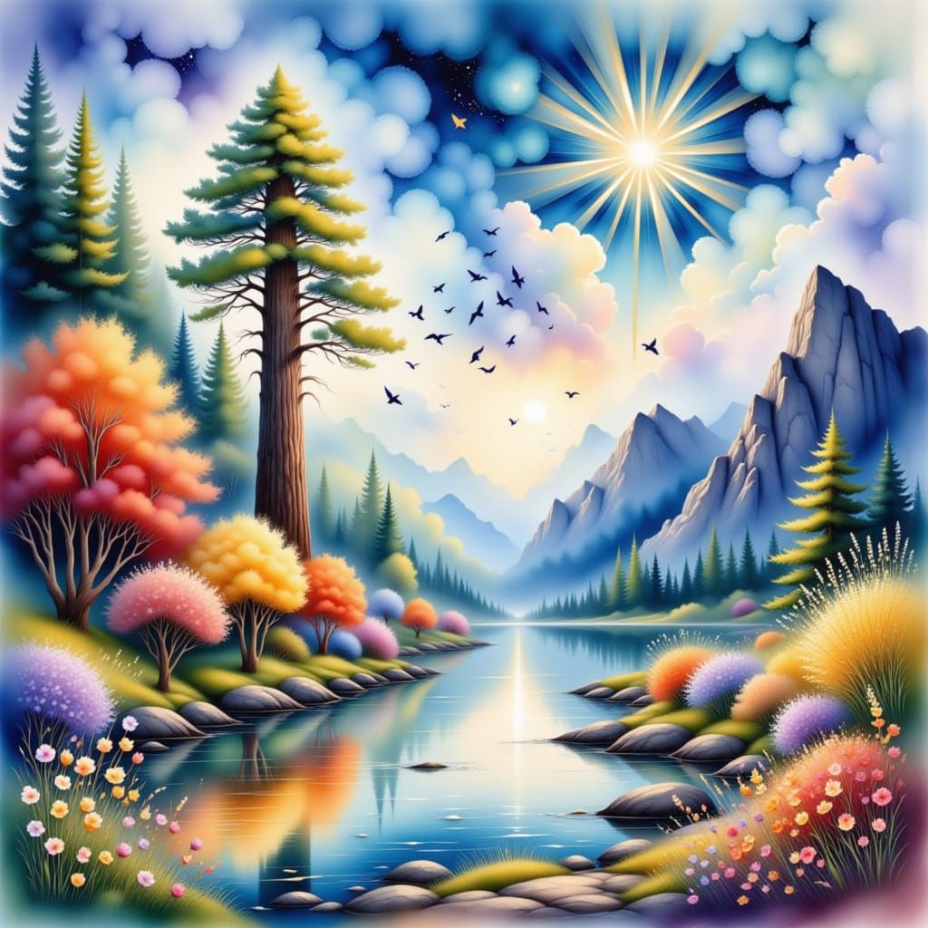 Softly Radiant Springtime Watercolor