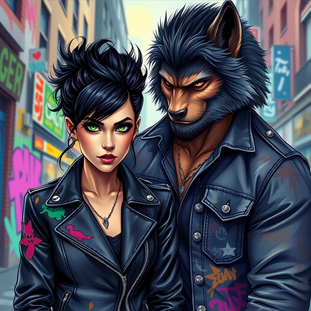 Powerful Woman and Werewolf Partner Unite in Vibrant Citysca...
