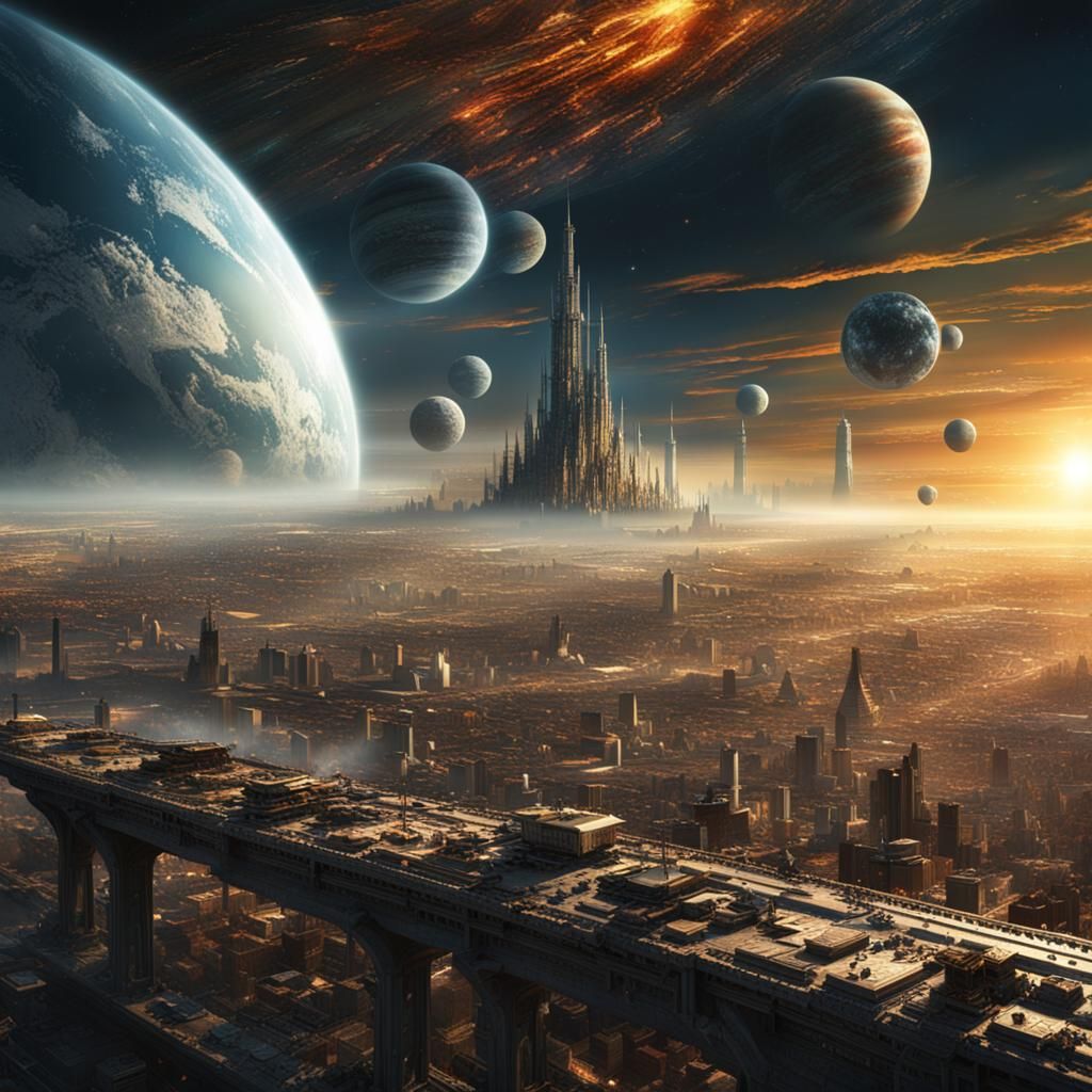 Epic Cinematic Sunsystem Digital Matte Painting