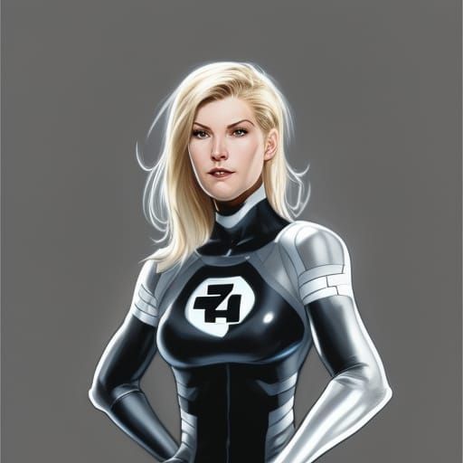 Sue Storm Portrait in Jim Lee Comic Style