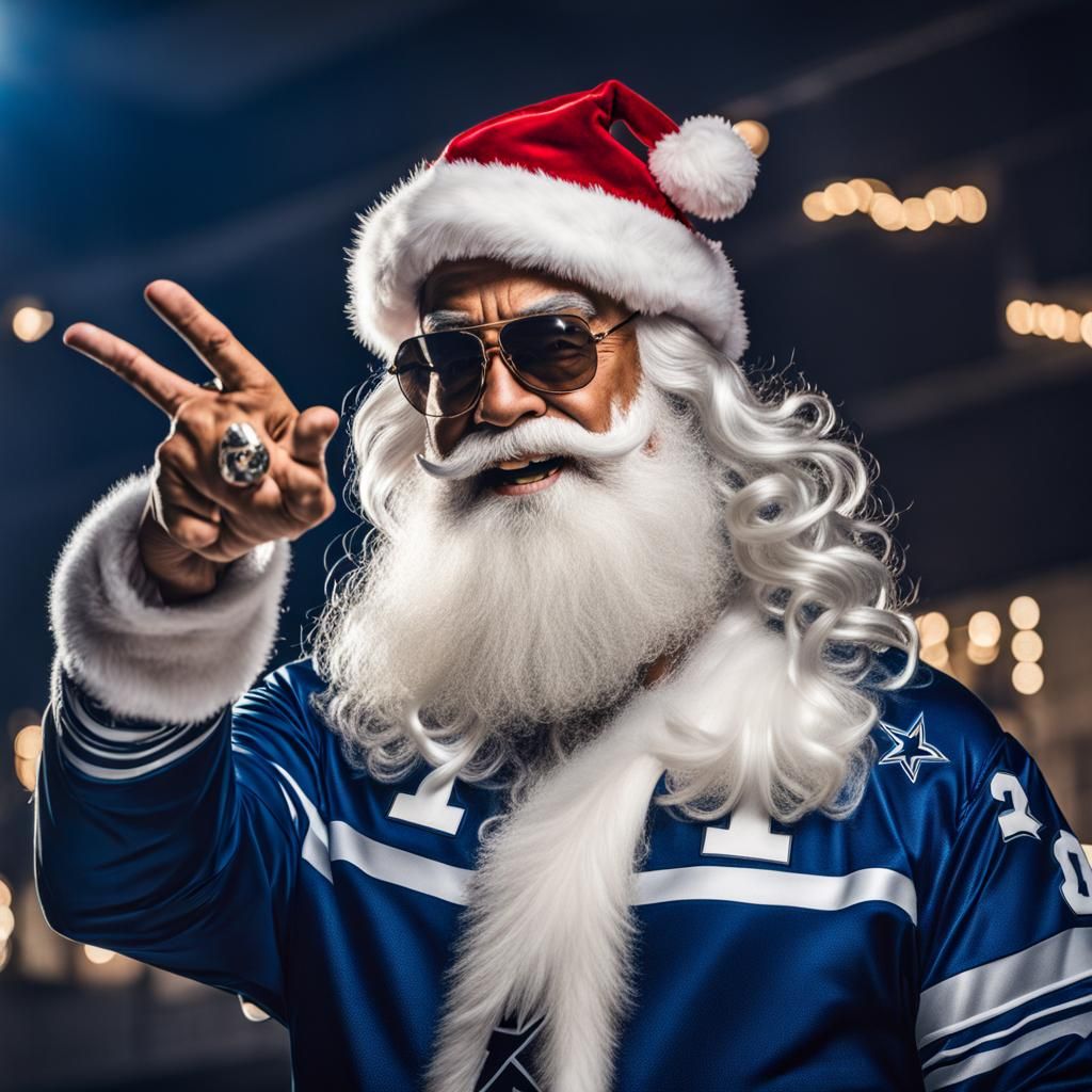 Gangster Santa Claus with Cowboys Jersey