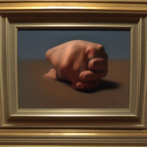 Hyperrealistic Oil Painting of a Disappearing Person