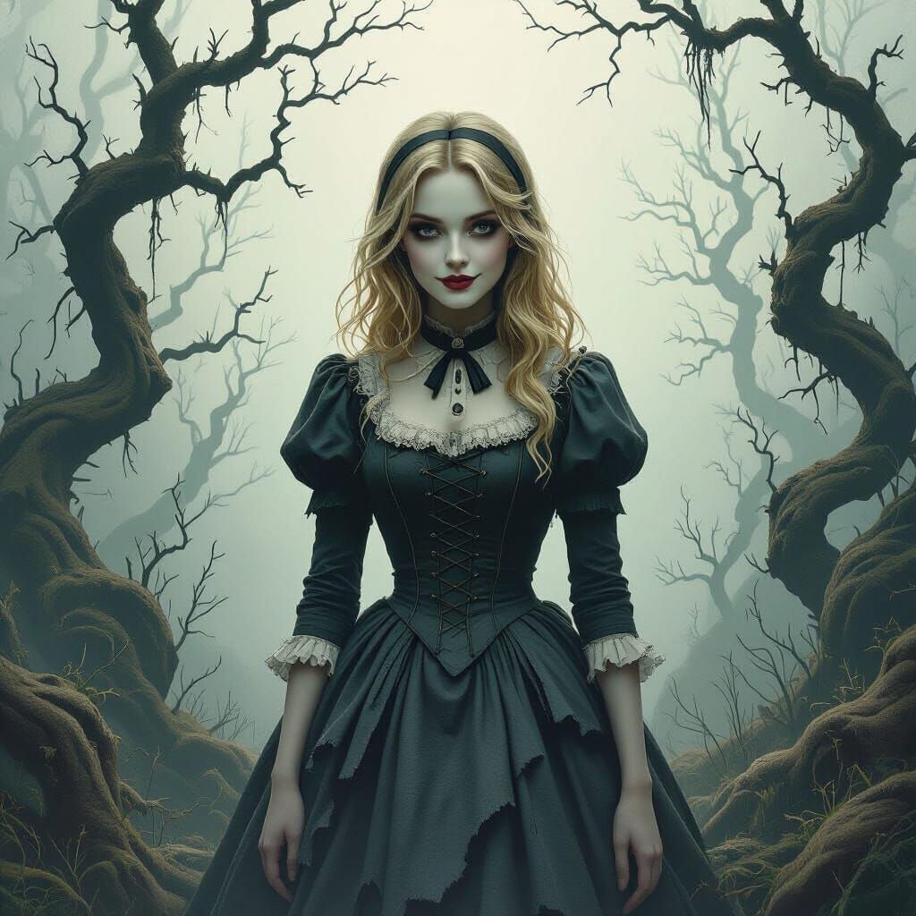 Eerie Alice in Mystical Realm, Victorian Style