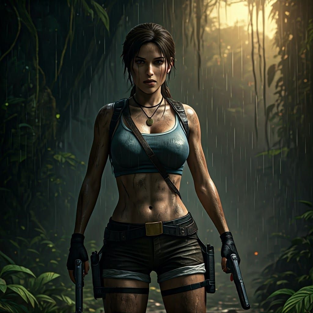 Lara Croft in Jungle, Cinematic Style