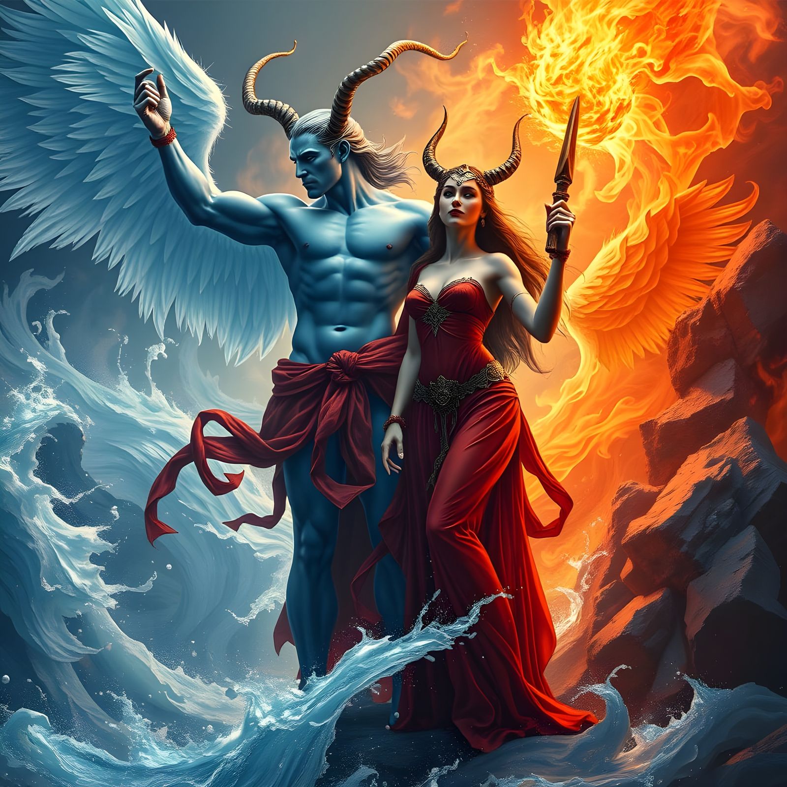 Aquarius and Ignis: Gods of Water and Fire