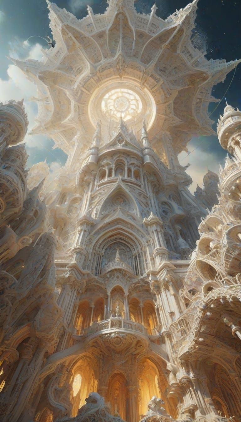 Dystopian Cathedral: A Surreal Fantasy Sculpture