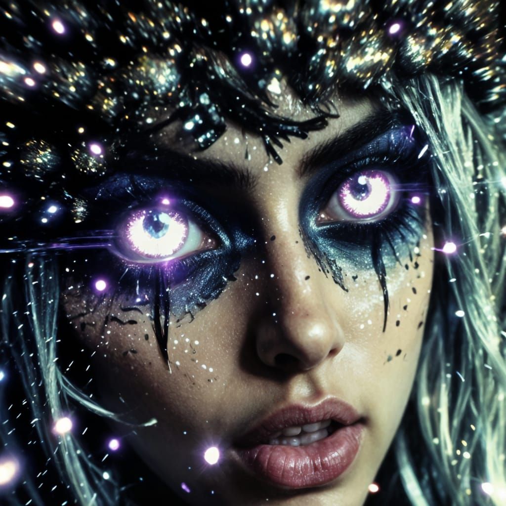 Glitched Latina Oracle in High Fantasy