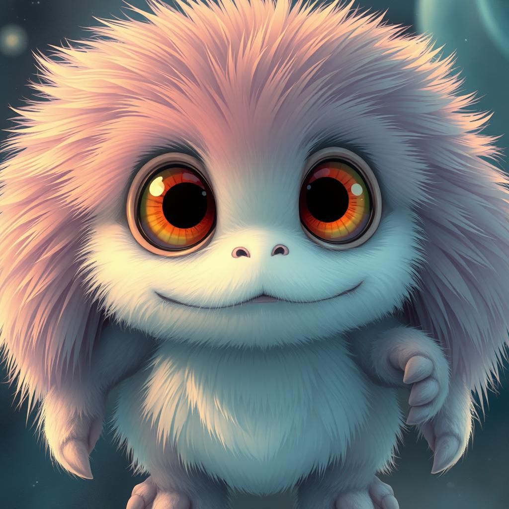 Endearing Alien Creature in Whimsical Style