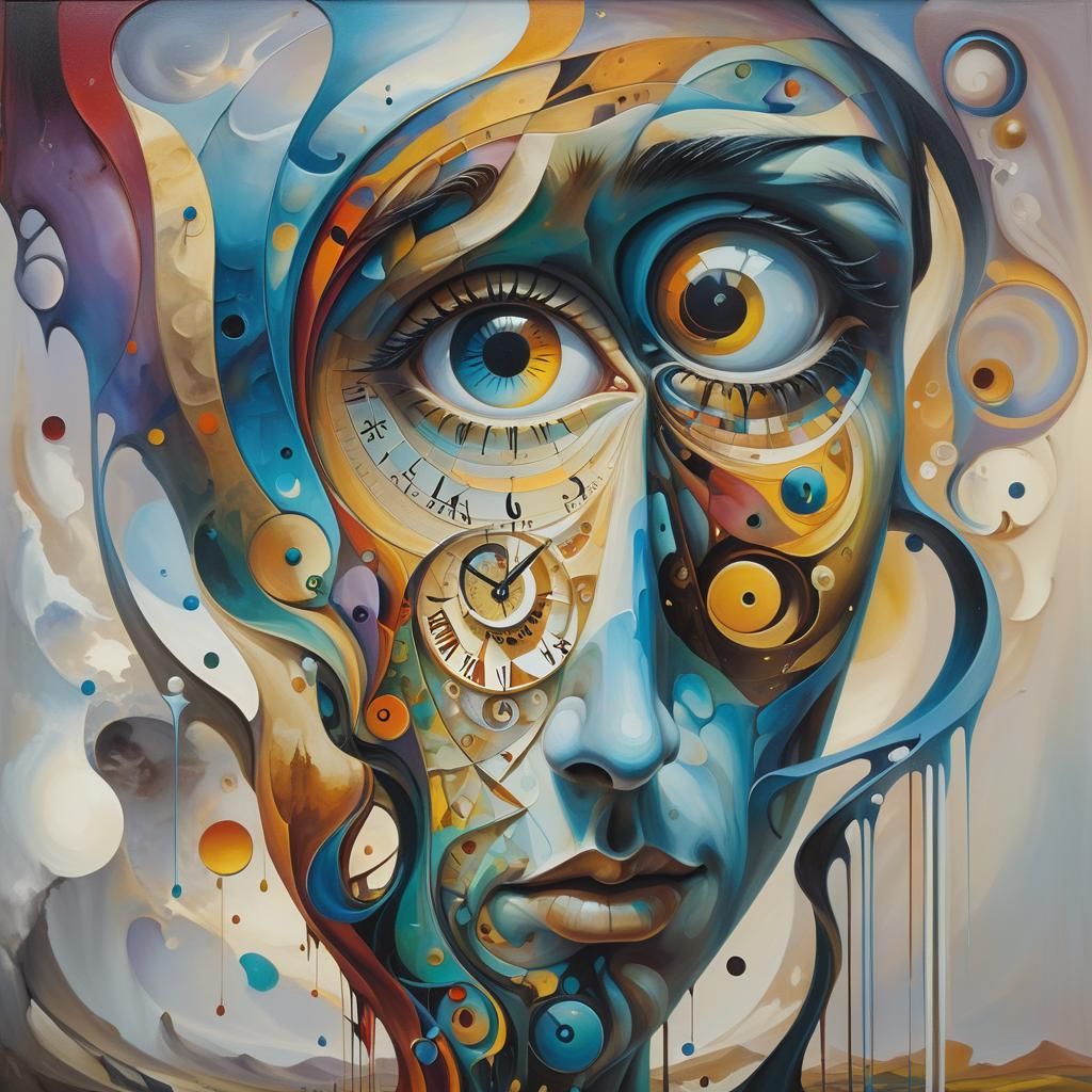 Surreal Fibonacci Dreamscape in Oil Painting Style