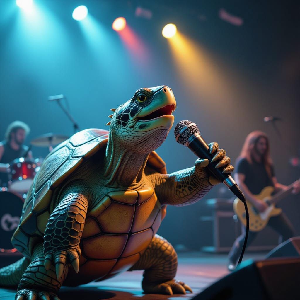 Turtle Rocks Out at Metal Concert