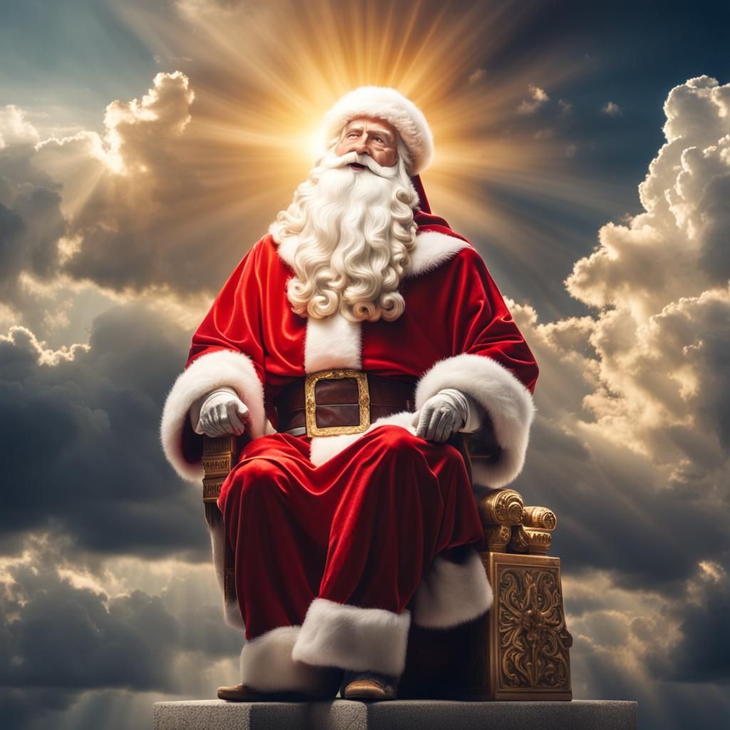 Santa Claus as Roman God in Divine Light