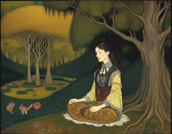 a woman sitting in the lotus position #2