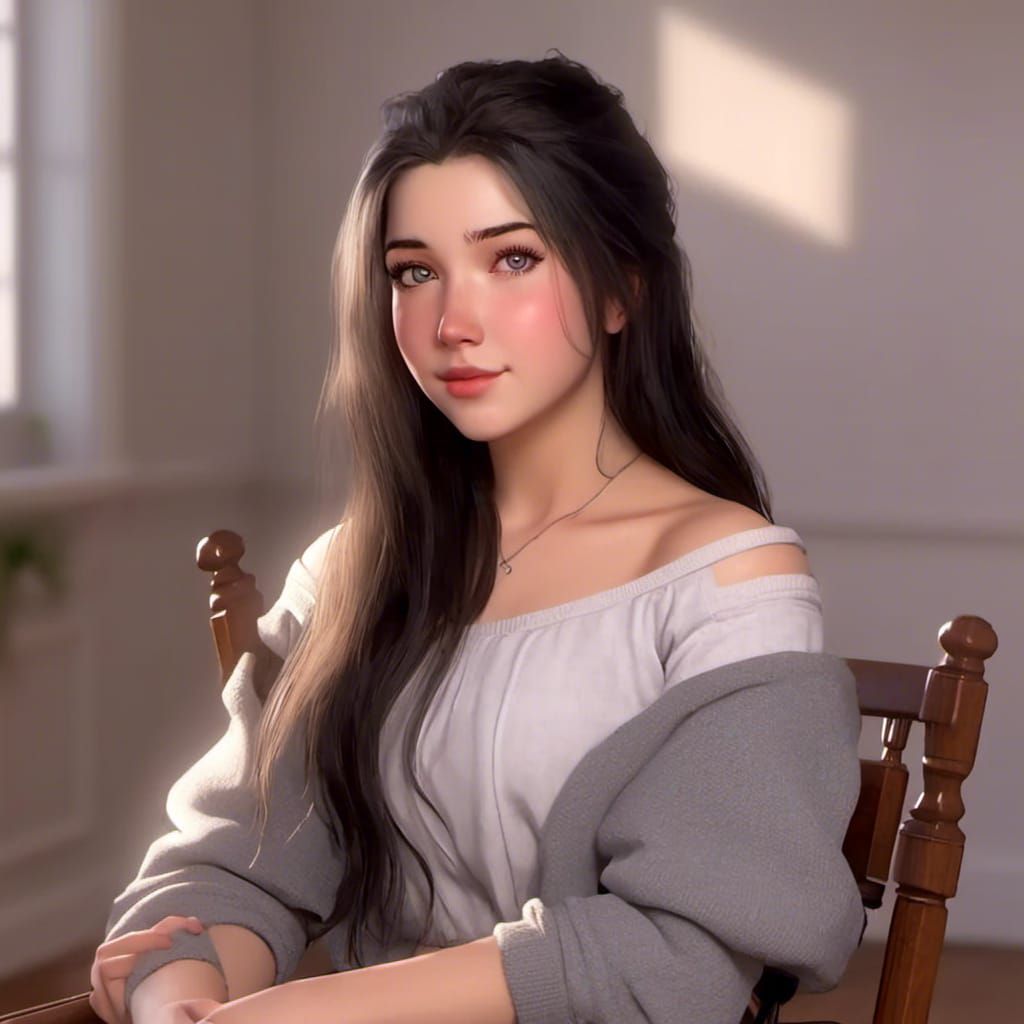4d art, head and shoulders portrait of <lora:Elf:1.0> sittin...