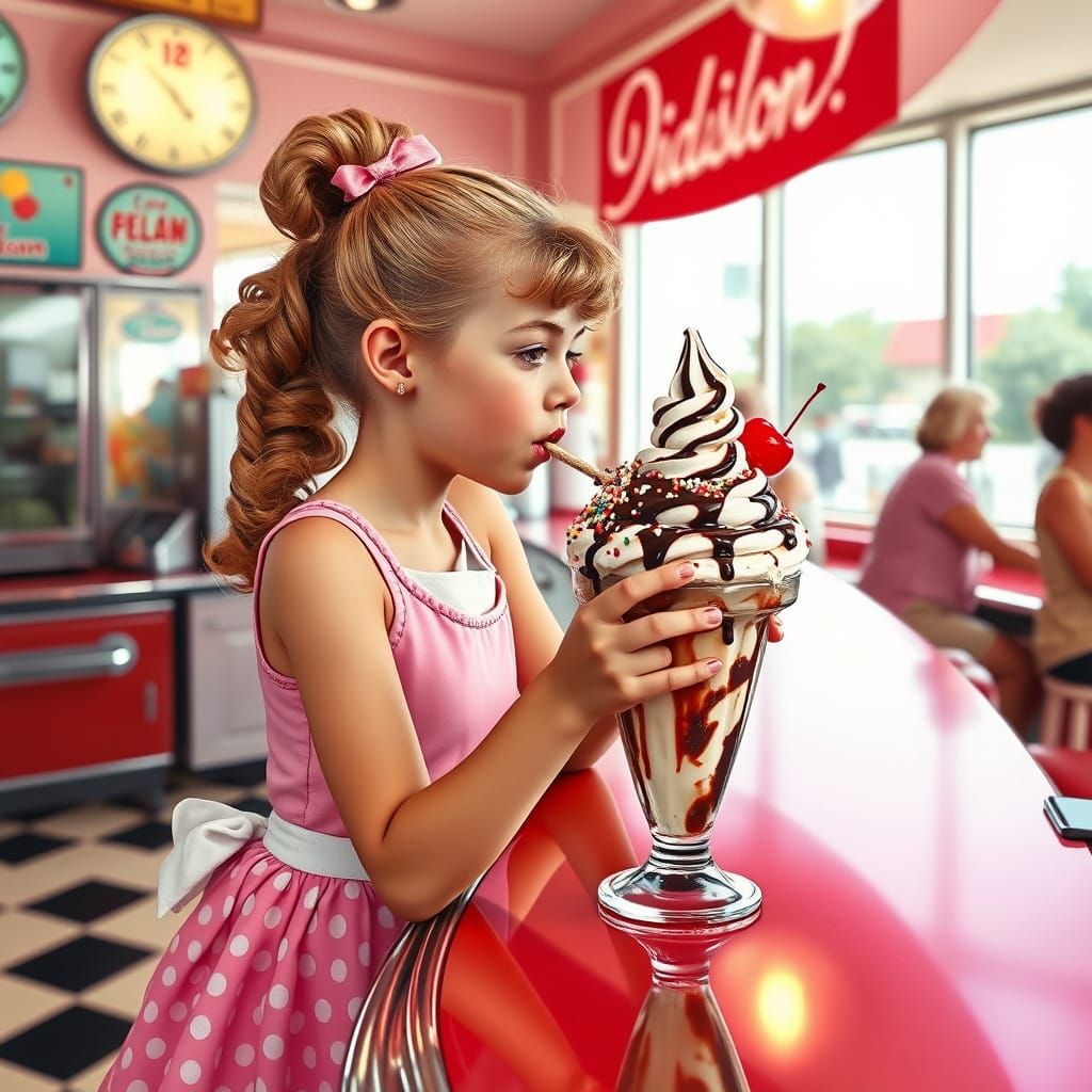 Retro ice cream shop