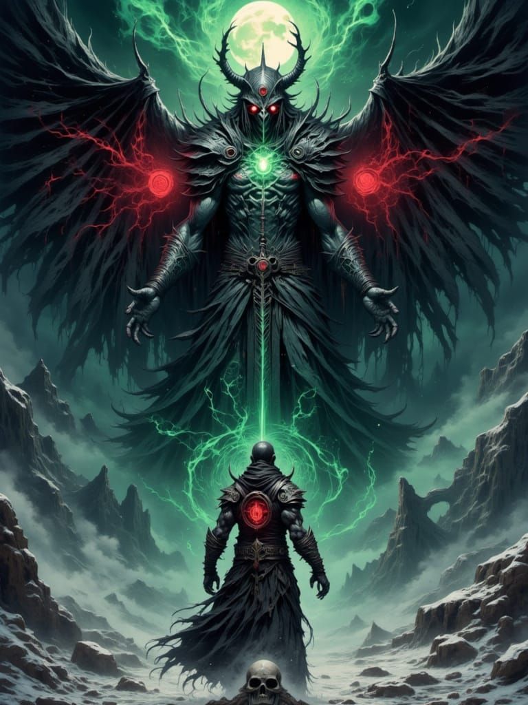 Dark Fantasy OSR Art: Lamastra and Skotos