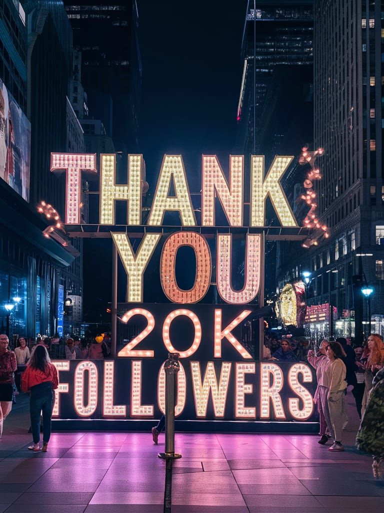 Illuminated Sign Celebrates 20k Followers in City