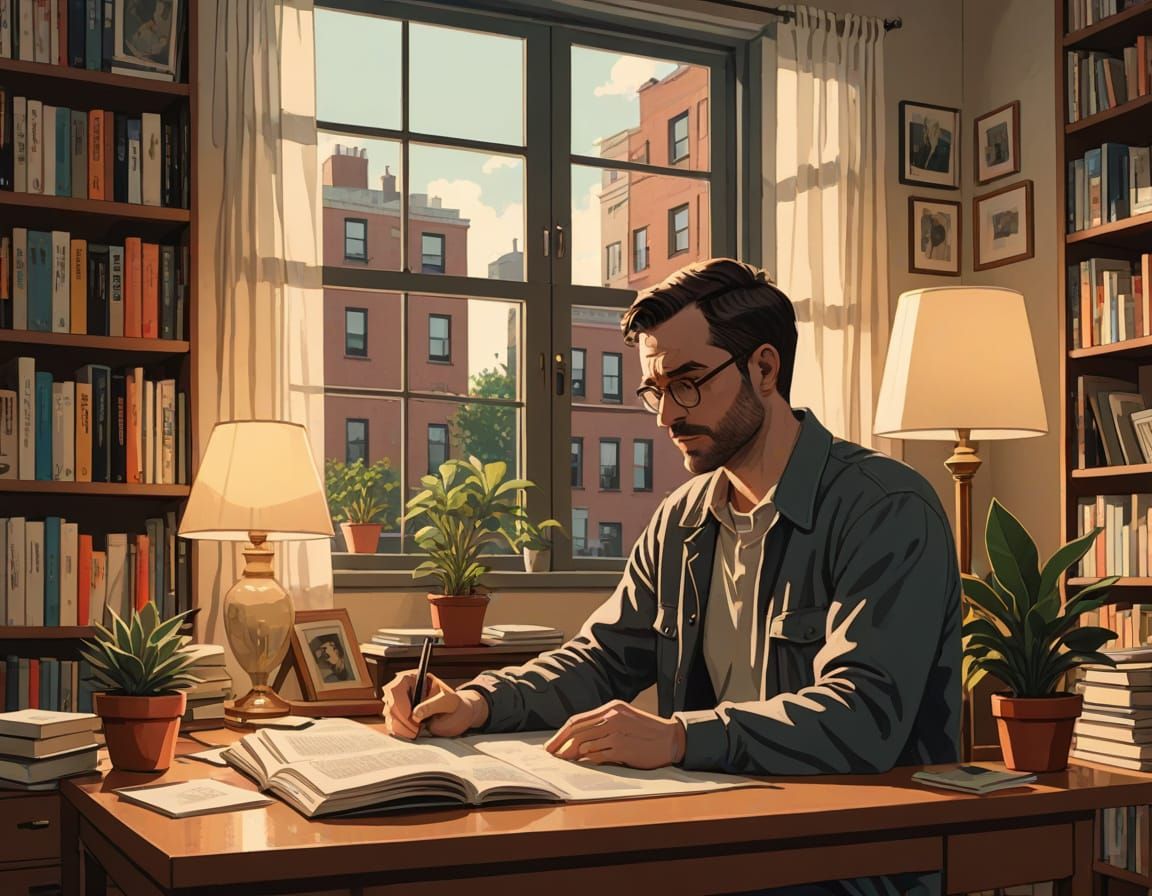 Thoughtful Man in Cozy Urban Apartment