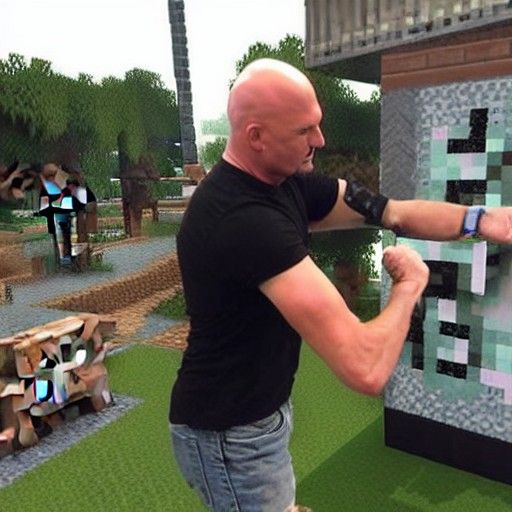 Stone Cold Steve Austin Plays Minecraft Art