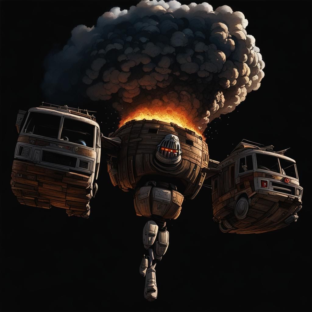 Tornado Titan Destroys Greek Village: Animation Art