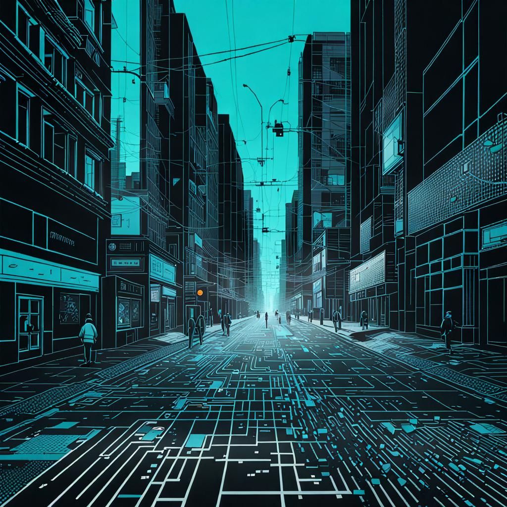 An ordinary street scene where parts of reality appear to be...