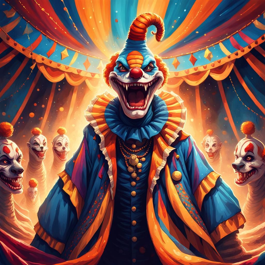 Cobra Clown in Mystical Circus Tent Concept Art