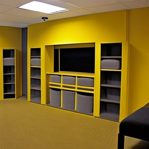 Eerie Backrooms with Yellow Walls