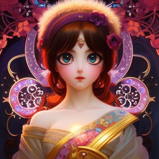 Cute Anime Cat with Big Eyes