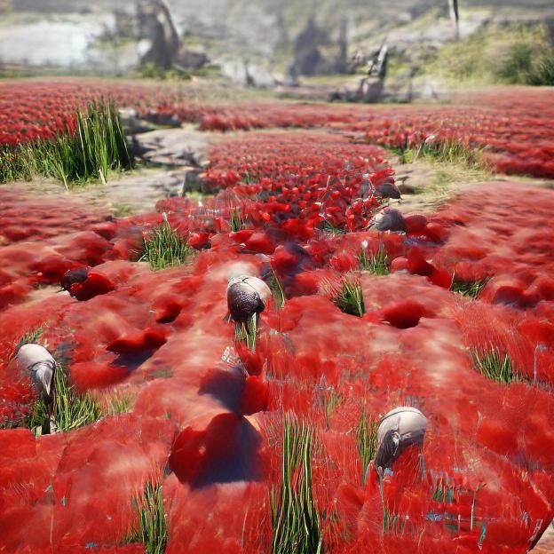 Field of Red Poppies in Bloom