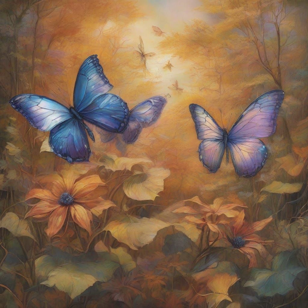 butteflies flying