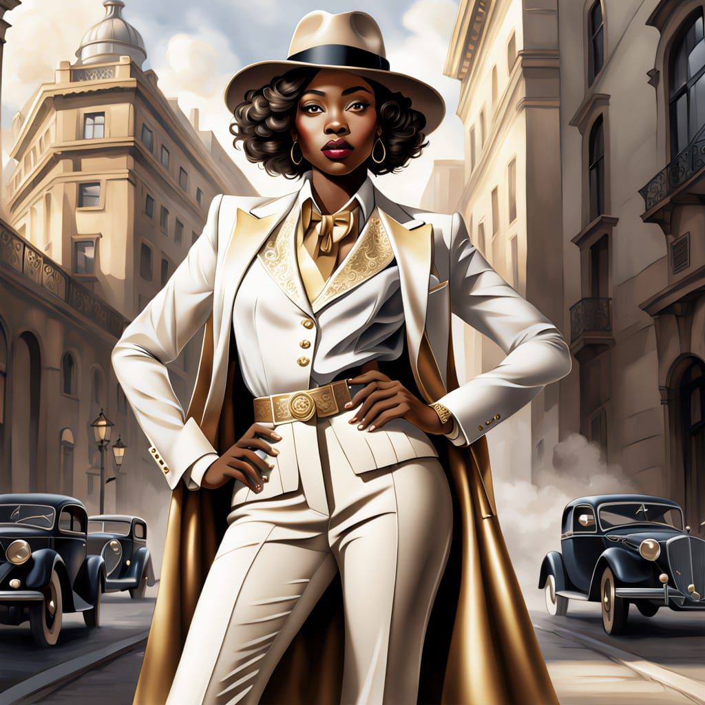 African American Woman in 1920s Dandy Suit