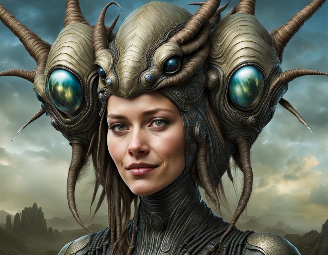 Surreal Alien Celebration in Gritty Restaurant: Photography