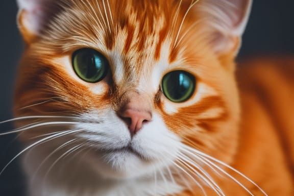 Orange Cat with Headphones in Golden Hour Light